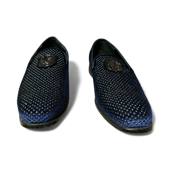 Stacy Adams Navy Studded Loafers main image 7